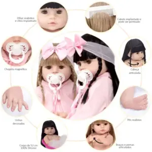 Boneca Super Realista Coleção Gêmeas Sortidas 1 Unidade - Cegonha Reborn Dolls - Imagem 3