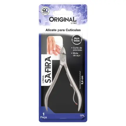 Alicate em Aço Inox para Cutículas Linha Safira