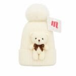 Gorro com Pompom e Ursinho de Poliéster Cor Sortida MD-T140 - JMD Import