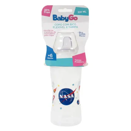 Copo com Bico Flexivel Tampa babyGo-330ML