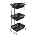 Organizador Multiuso Triplo Com Cesto Plástico