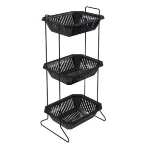 Organizador Multiuso Triplo Com Cesto Plástico