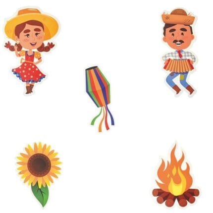 Kit Painel Decorativo Junina com 5 Peças Sortido