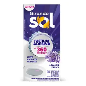Pastilha Adesiva com 3 Patilhas 9g Cada de Lavanda Fresca - Girando Sol