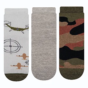 Kit 3 Pares de Meia Soquete Infantil 31-34-Cia da Meia