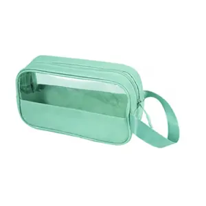 Necessaire de PVC Transparente Organizador Bolsa Pequena 25,5x7,5x14,5cm Sortido - Amigold