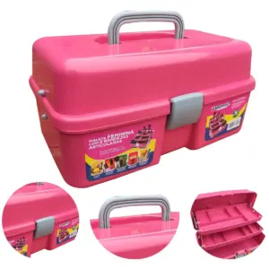 Maleta Feminina com 2 Bandejas Articuladas 33x20x16cm - Arqplast - Imagem 4