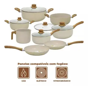 Conjunto de Panelas de Alumínio 8 Peças com Revestimento Interno Antiaderente - Sahara - Imagem 7