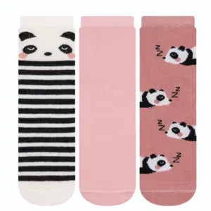 Kit 3 Pares de Meia Soquete Juvenil 34-38 Panda-Cia da Meia