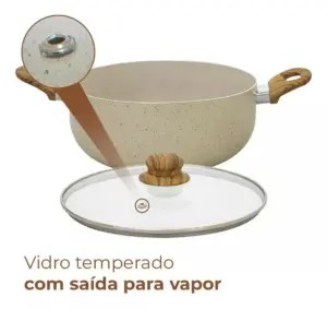 Conjunto de Panelas de Alumínio 8 Peças com Revestimento Interno Antiaderente - Sahara - Imagem 5