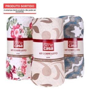 Kit Colcha com Porta Travesseiro Ultra Lisse 100% Poliéster 2,30x2,50m Estampa Sortida - Bene Casa - Imagem 3