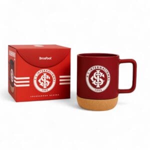 Caneca de Vidro 350ml Cork Times S. C. Internacional - BrasFoot
