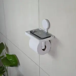 Suporte para Papel Higiênico de Plástico com Ventosa 18x11,3cm - Rio Tijucas - Imagem 2