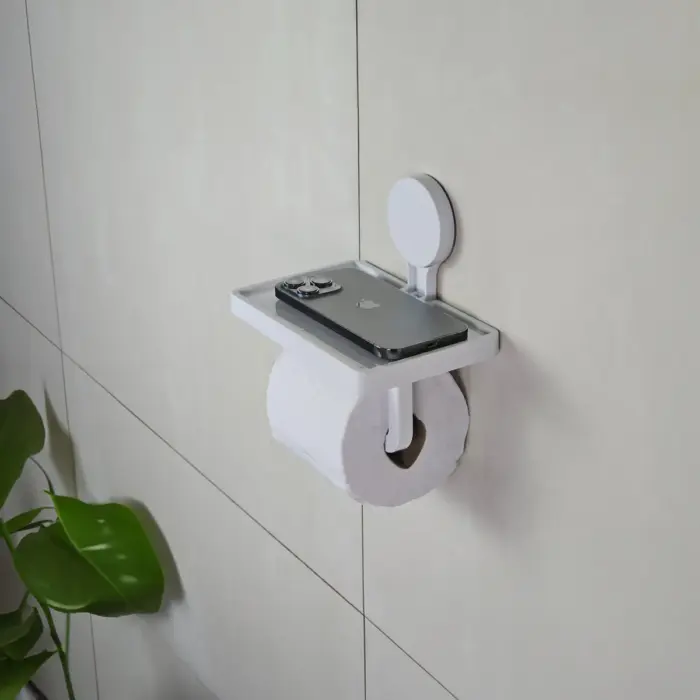 Suporte para Papel Higiênico de Plástico com Ventosa 18x11,3cm - Rio Tijucas - Imagem 2