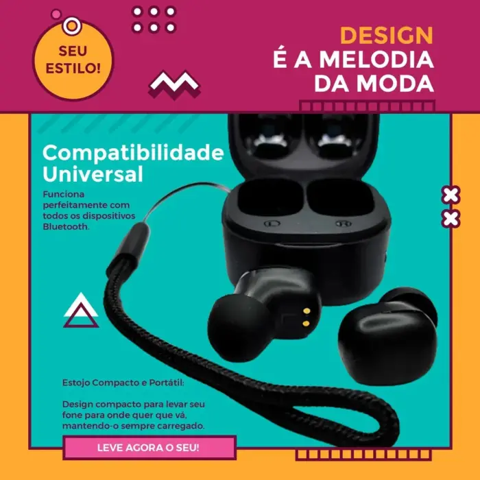 Fone de Ouvido sem Fio Modelo FON-20379 Cores Sortidas - Inova - Imagem 4