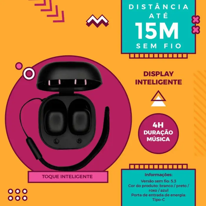 Fone de Ouvido sem Fio Modelo FON-20379 Cores Sortidas - Inova - Imagem 6