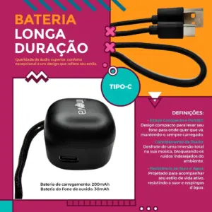 Fone de Ouvido sem Fio Modelo FON-20379 Cores Sortidas - Inova - Imagem 7