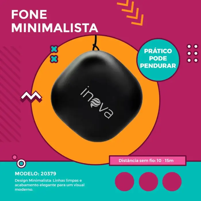 Fone de Ouvido sem Fio Modelo FON-20379 Cores Sortidas - Inova - Imagem 3
