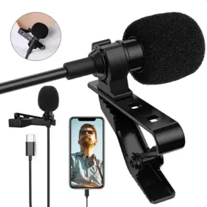 Microfone de Lapela Para Celular com Entrada Tipo-C com fio 1,5M - Inova - Imagem 3