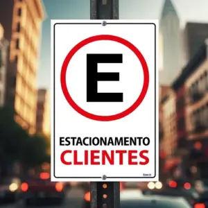Placa de Sinalização em PS Estacionamento para Clientes 20x30cm – Acesso Placas & Sinalizações - Imagem 2