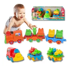 Brinquedo Trenzinho com Carrinho de Bichinhos Baby Animal - Div Plast - Imagem 2