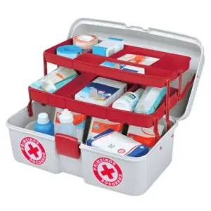 Maleta de Primeiros Socorros com 2 Bandejas Articuladas 33x20x16cm - Arqplast - Imagem 3