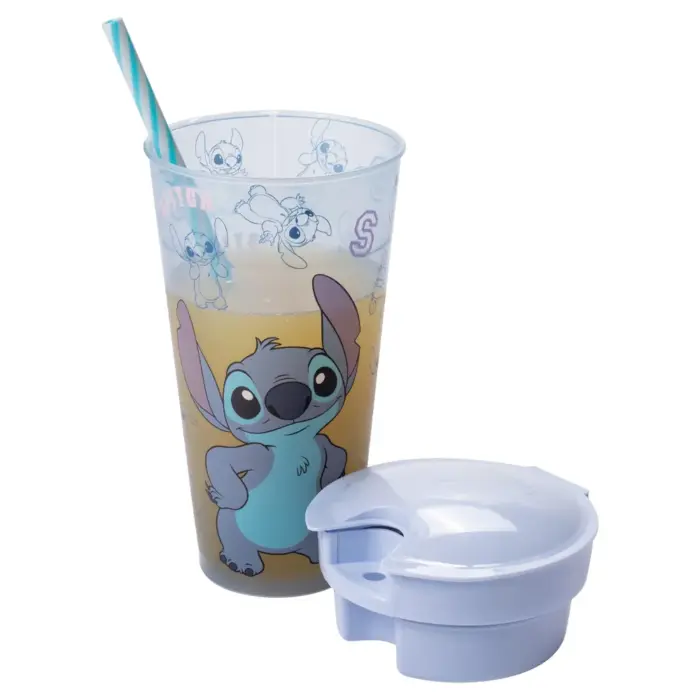 Copo 2 em 1 com Compartimento e Canudo Stitch 540ml - Plasútil - Imagem 4