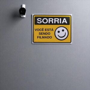 Placa de Sinalização em PS Sorria Você Está Sendo Filmado 15x25cm - Acesso Placas & Sinalizações - Imagem 2