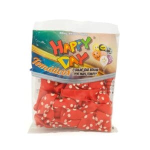 Balão 11 Confete Vermelho com 25un-Happy Day