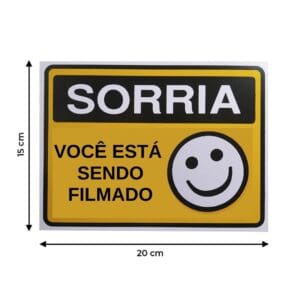 Placa de Sinalização em PS Sorria Você Está Sendo Filmado 15x25cm - Acesso Placas & Sinalizações - Imagem 3