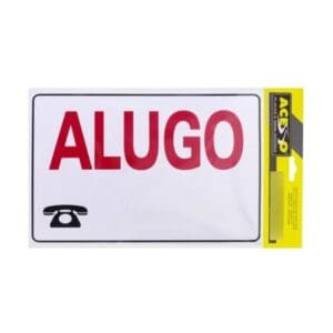 Placa de Sinalização em PS Alugo 20x30cm - Acesso Placas & Sinalizações