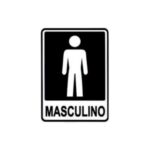 Placa de Sinalização em PS Sanitário Masculino 15x20cm – Acesso Placas & Sinalizações