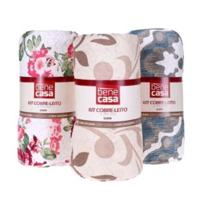 Kit Colcha com Porta Travesseiro Ultra Lisse 100% Poliéster 2,30x2,50m Estampa Sortida - Bene Casa
