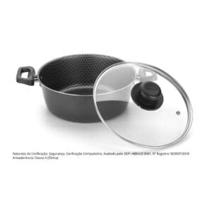 Caçarola de Alumínio com Revestimento Antiaderente e Tampa de Vidro Nº24 Linha Essencial – Multiflon - Imagem 3