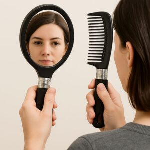 Conjunto com Pente e Espelho de Mão 21cm - Elite - Imagem 2