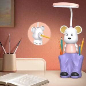 Luminária Recarregável USB com Porta Lápis e Apontador 31cm Sortido - Rio Tijucas - Imagem 3