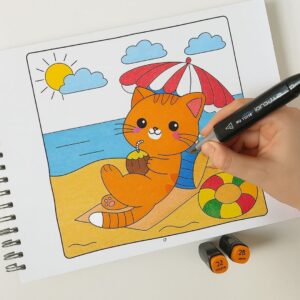 Livro para Colorir Estilo Bobbie Goods Cute & Comfy Momentos Para Ser Feliz + 1 Caneta Touch Ponta Dupla Grátis - Imagem 2