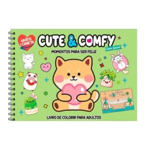 Livro para Colorir Estilo Bobbie Goods Cute & Comfy Momentos Para Ser Feliz + 1 Caneta Touch Ponta Dupla Grátis - Imagem 3