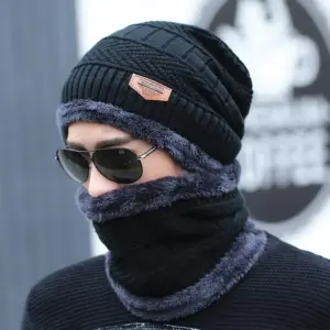 Conjunto de Inverno com Touca e Gola Felpuda Unissex Tamanho Único Adulto Sortido - JMD Import - Imagem 2
