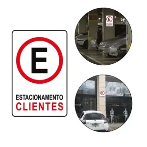 Placa de Sinalização em PS Estacionamento para Clientes 20x30cm – Acesso Placas & Sinalizações - Imagem 3