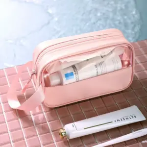 Necessaire de PVC Transparente Organizador Bolsa Pequena 25,5x7,5x14,5cm Sortido - Amigold - Imagem 3
