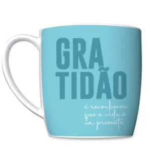 Caneca de Porcelana Gratidão é Reconhecer 300ml - Brasfoot - Imagem 3