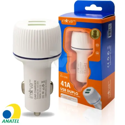 Carregador de Celular Veicular Turbo USB Duplo 4.1A Modelo G06 (S/ Cabo) - Inova