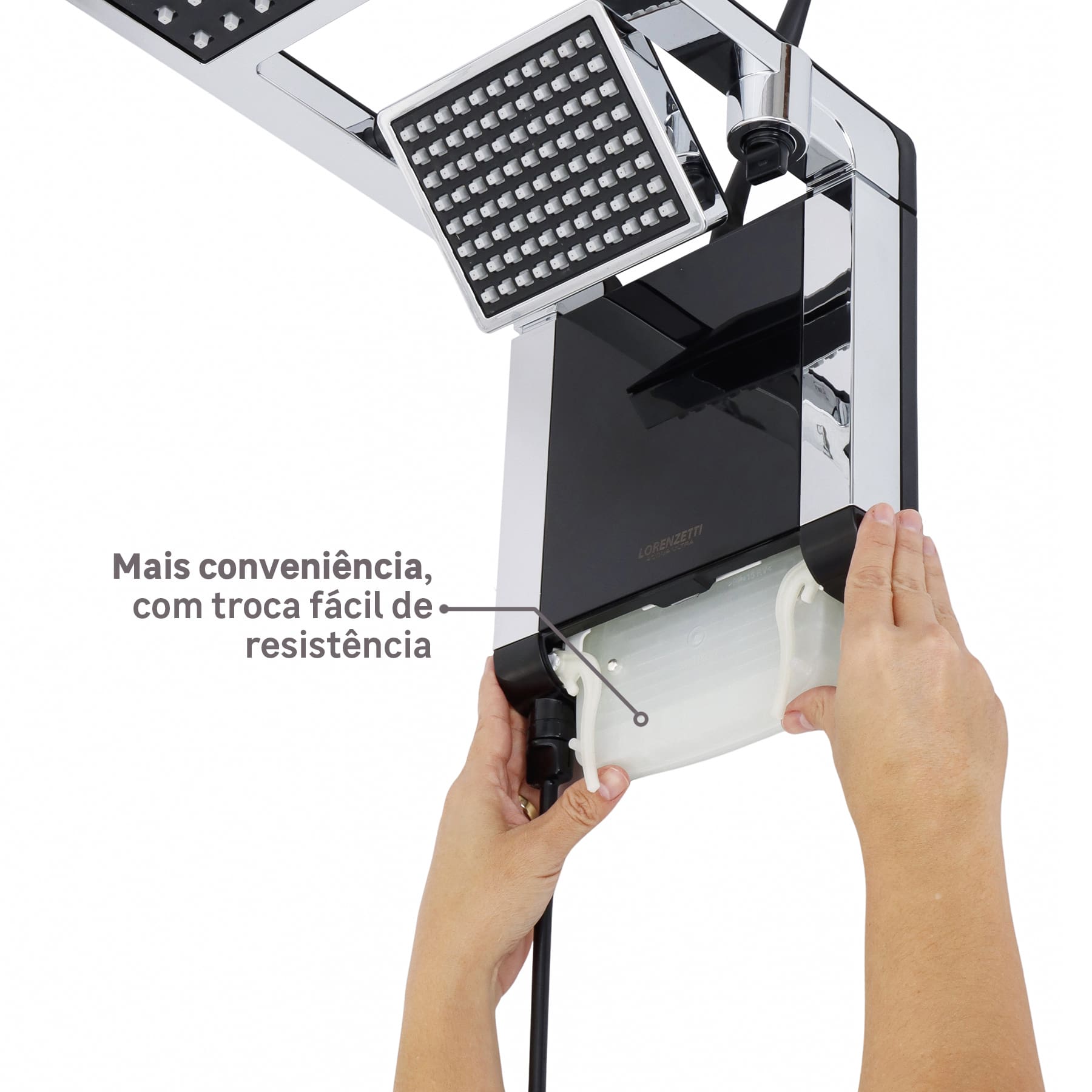 Chuveiro Elétrônico Lorenzetti Acqua Ultra Duo Flex Preto Cromado 6800w 220v - Lorenzetti - Imagem 3