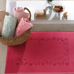 Toalha para Piso Velour Jacquard Romance Liso 70x50cm - Döhler - Imagem 2