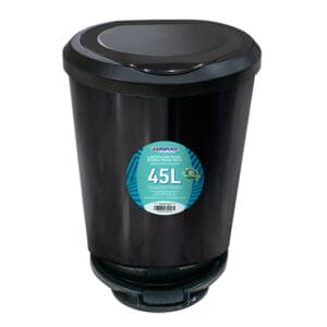 Lixeira Preta de 45 Litros com Pedal e Borda Trava Saco - ArqPlast - Imagem 4