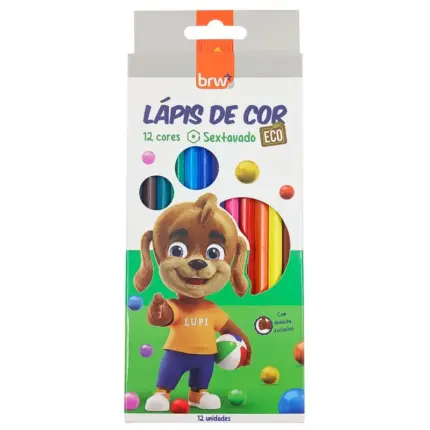 Lápis de Cor Sextavado e Ecológico 12 Cores Lupi - brw