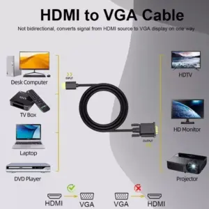 Cabo HDMI x VGA Plug and Play de 2 Metros - MB Tech - Imagem 2