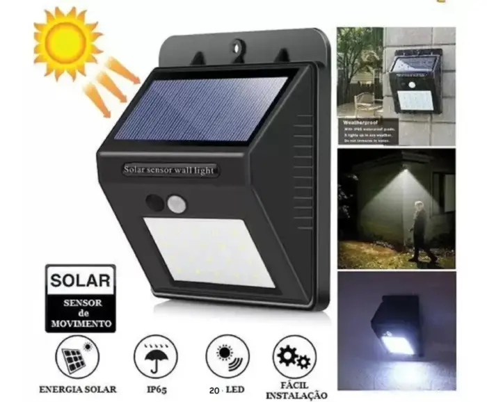 Luminária Solar com Sensor de Presença IP44 REF: ALL 51185- Alfacell - Imagem 2