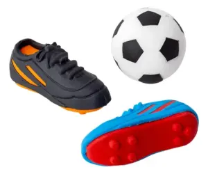 Borracha Escolar Soccer 2 Chuteiras e 1 Bola Customizável e Desmontável- brw - Imagem 2